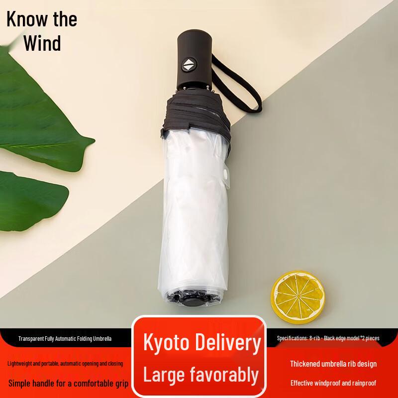 ZhiFeng Transparent Automatic Folding Umbrella