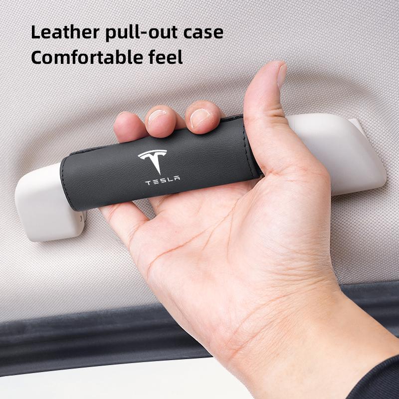 UBFMQ1 Car Interior Handle Protection Cover Roof Pull Gloves For Tesla Coil Bonina Model 3 Y Highland S X Cybertruck Juguete Roadster