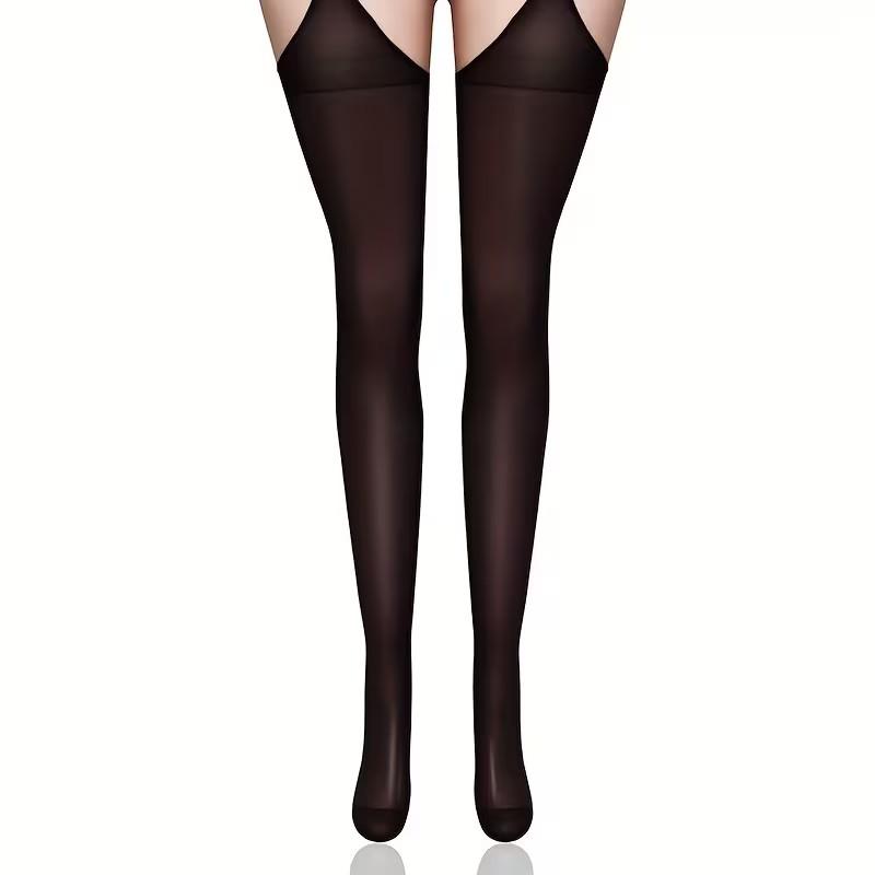 Side Open Sexy Stocking Soft Top Thigh High Stockings Open Suspender Garter Belt Lingerie Women'S Tights Pantyhose