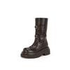 Wu Xuanyi Same Su Yinyin Thick-soled Heightening Locomotive Belt Buckle Medium and High Boots Knight Boots Women's Autumn and Winter Short Boots