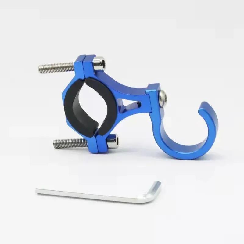 Bike Motorcycle Storage Hook, Adjustable Aluminum Alloy Hanger for Helmets Bags and Gear, Easy Install On Handlebars