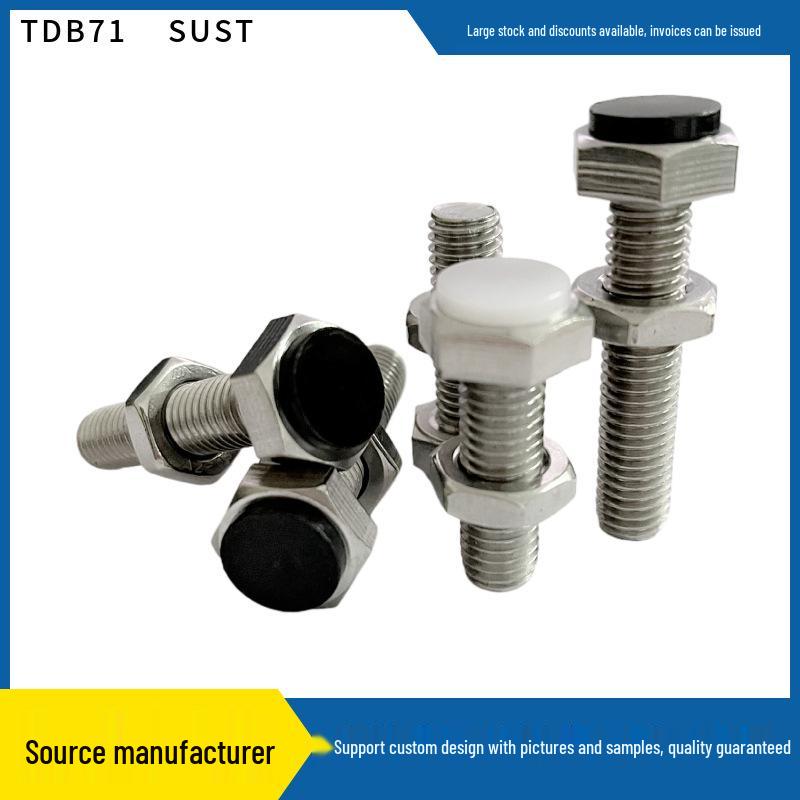 Stainless Steel Hex Head Polyurethane Stop Bolt Anti-Collision Adjustment Screw TDB71 Model 4-30