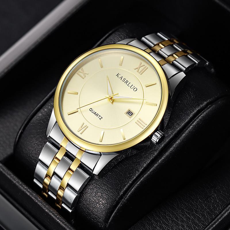 Men'S Watch Adult Student Business Casual Fashion Calendar Steel Belt Men'S Watch Waterproof 30M