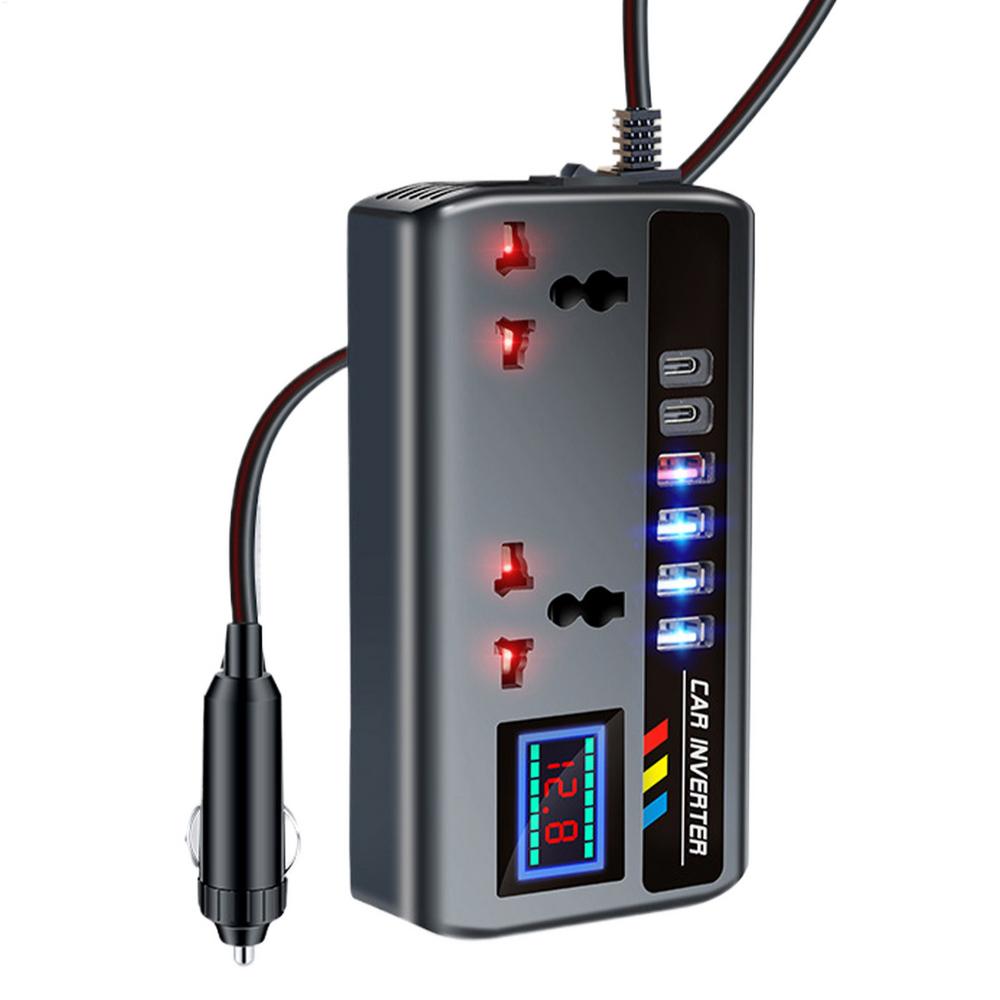 

Car Inverter Outlet Car Converter 12V/24V to 220V Fast Charging Ports Portable Automotive Charger Inverter 3 USB Ports