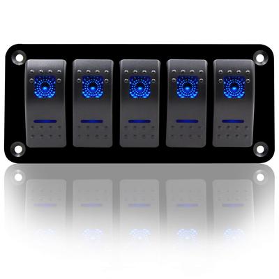 Panneau de Commutation Étanche pour Bateau 5 Voies zmayastar, 12-24V CC, pour Voitures, Bateaux et Usage Marin, Modèle SP-CYKG-01