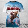 T-shirt minimalista da uomo Deadpool 3D Marvel stampa personalizzata stile casual Harajuku estiva corta traspirante e comoda