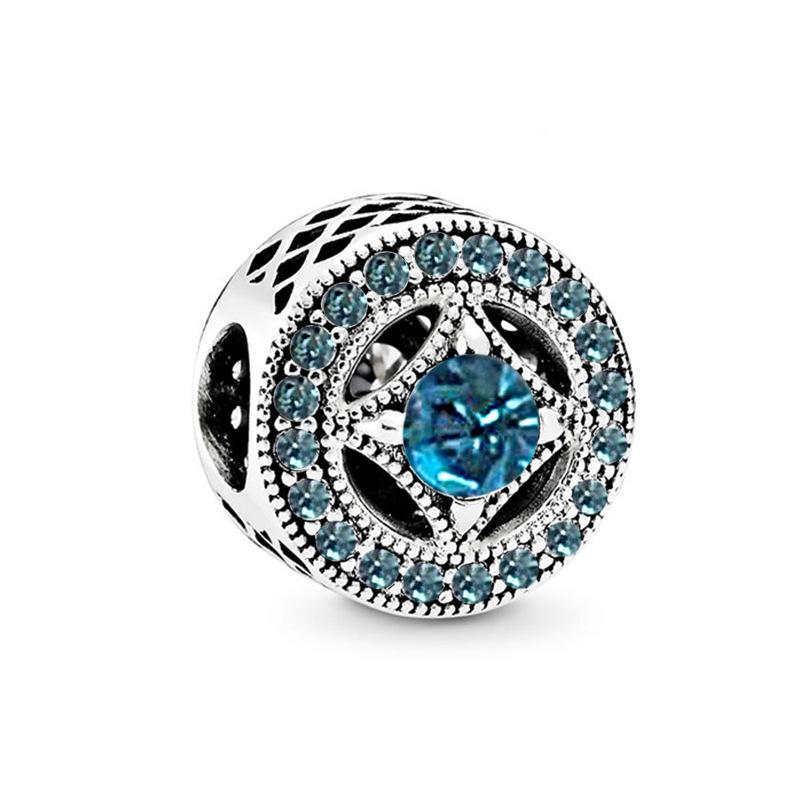 2025 Nový 925 Sterlingové Stříbro Modrá Řada Lesklý Zirkonový Korálek Přívěsek Náramek Náhrdelník Šperky Výroba Dárek pro Ženy