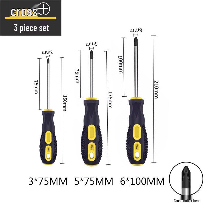 High-Strength Phillips & Slotted Screwdriver Set with Non-Slip Magnetic Handle and Chrome Vanadium for Enhanced Durability.