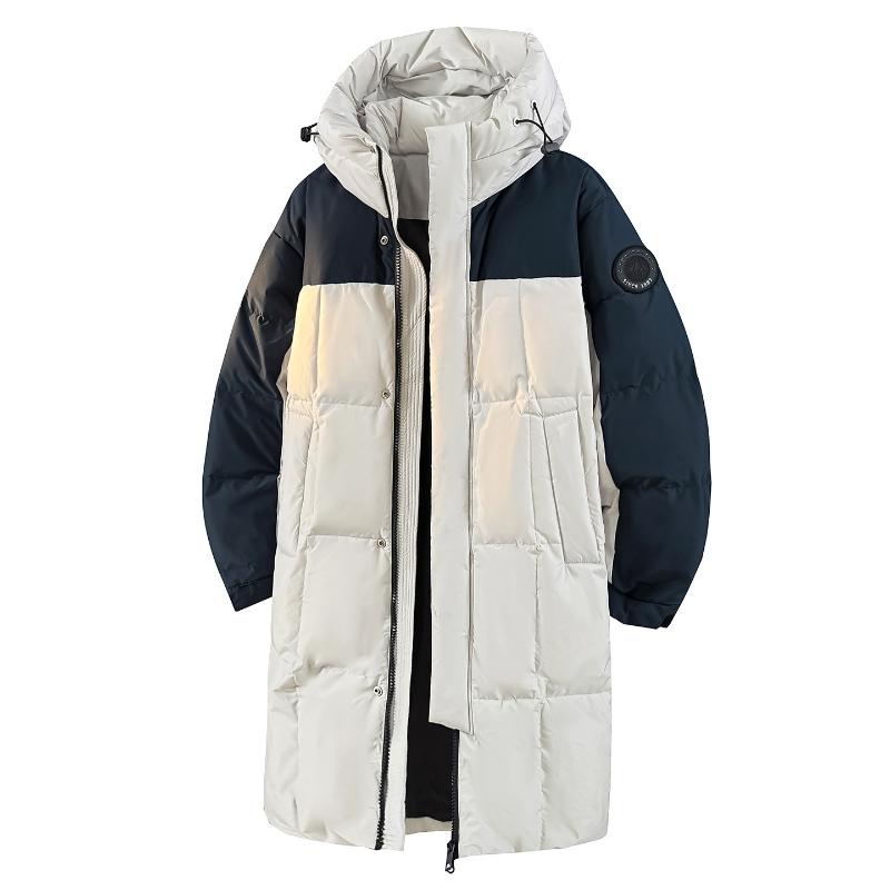 

Winter Men Women White Down Jacket Thick Warm Outwear Coat Hiking and Camping Long Knee Puffer Coat Male Parkas 3XL білий