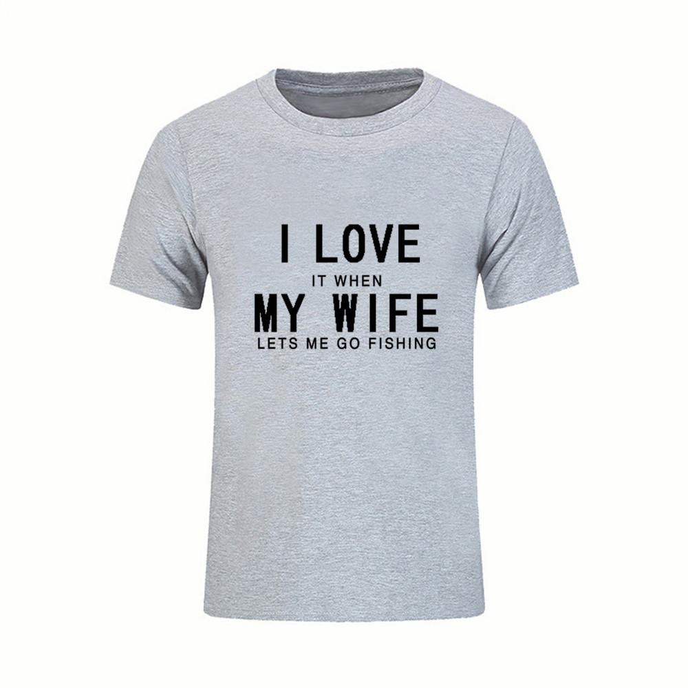 Men S T Shirts I Love My Wife Slim Fit Simple Style Tees Crew Neck