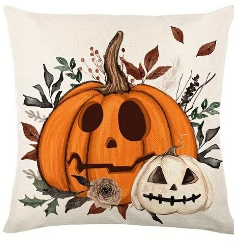 

1pc Halloween Cushion Cover Black Cat Pumpkin Ghost Pattern Decorative Pillowcase Suitable for Bedroom Decoration Festival Gifts 45x45cm