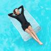 Foldable Inflatable Water Hammock Transparent Glitter Floating Lounge Chair  Beach