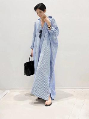 Elegant 2026 Plus Size Striped Shirt Dress - High-End and Loose Fit Women's Clothing