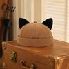 Brimless Cat Ear Hat Hat Cute Docker Cap Adjustable Skullcap Stylish Lightweight Fashion for Women Sailor Cap Men Street Casual Wear Trendy Unisex