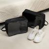 Portable Shoe Storage Bag Transparent Window Dustproof Shoe Organizer Pouch Breathable Zipper Closure Footwear Bag