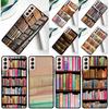 Vintage BUCH Bücherwurm Bücherregal Handyhülle Für Samsung Galaxy S25 Ultra S9 S10 S20 S21 FE S22 S23 S24 Plus S24 Ultra Hülle