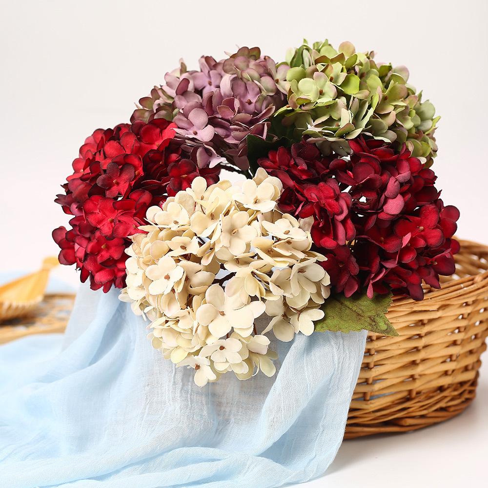 Artificial Flowers Silk Hydrangea Wedding Wall Home Decorations Kitchen Accessories Diy Bridal Bouquets Background Indoor Bonsai