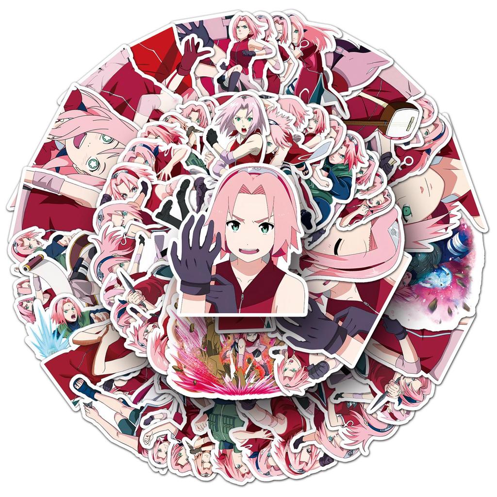Cherry Blossom Naruto Anime Stickers - 50 Sheets for Journals or Decor.