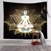 Golden Buddha Mandala Wall Tapestry Spiritual Zen Meditation Asian Ethnic Home Decor Warm Cozy Soft Durable Aesthetic