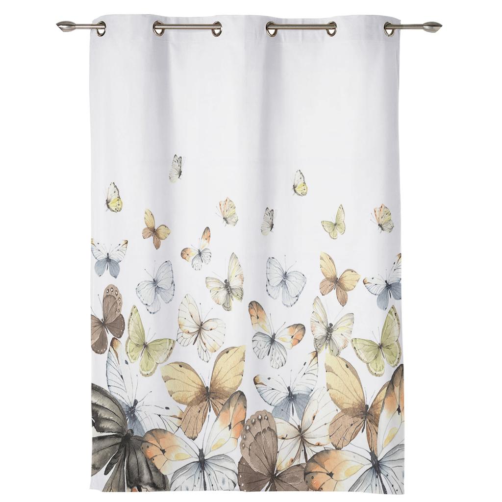 Pastorale Schmetterling Farbverlauf Vorhänge für Schlafzimmer Wohnzimmer Fensterdekorationen Jalousien Küche Heimdeko Vorhänge