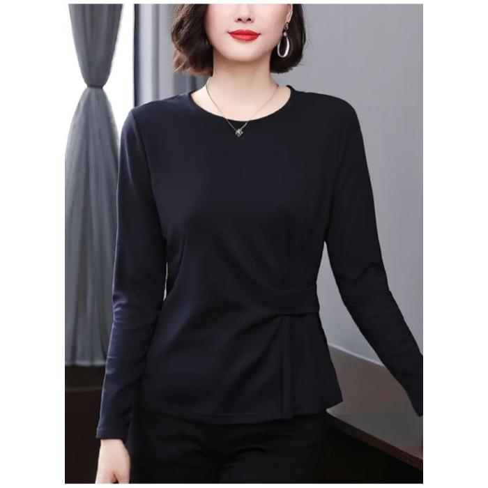 Women's 2025 Early Autumn Fleece Long-Sleeve T-Shirt: Flattering, Slimming, Versatile Base Layer Top