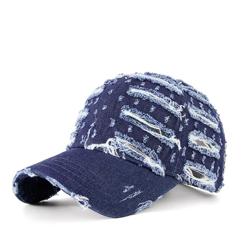 Модная рваная джинсовая бейсболка с эффектом потертости