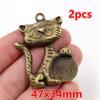 2-5pcs Cat Starfish Wing Elephant Bow Big Charms Pedant Alloy Metal DIY Jewelry Making Accessories For Keychains Necklace