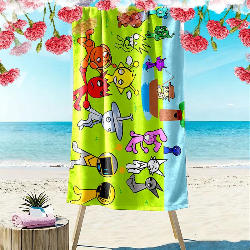 Sprunki Incredibox Print Beach Towel, Large Soft Quick Dry Towel for Beach Camping Swimming