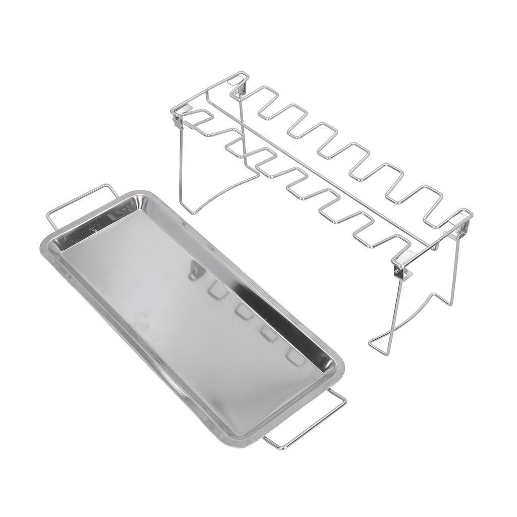 Chicken Wing Leg Rack Stainless Steel Foldable BBQ Rack Portable Grill Holder for Outdoor