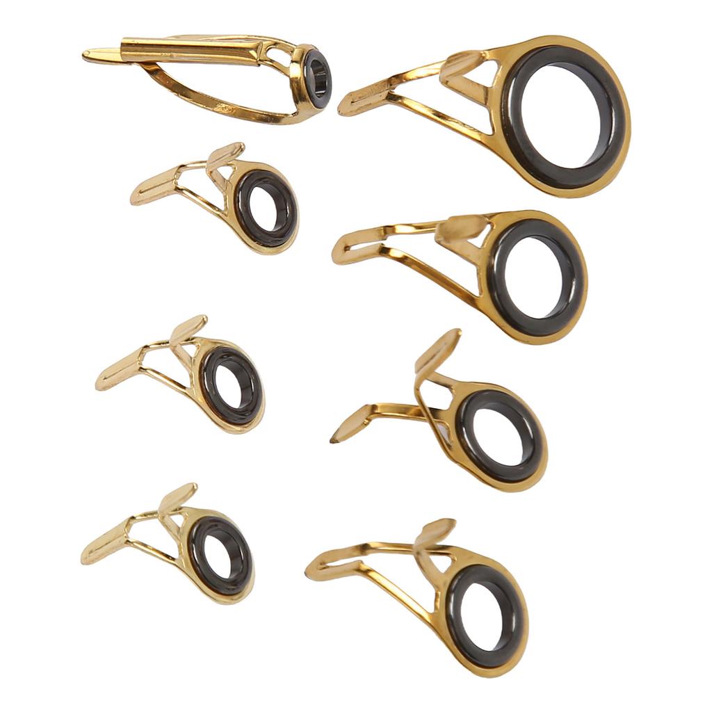 8pcs Fishing Rod Tip Repair Kit Fishing Rod Guides Stainless Steel Ceramic Ring Rod Tip Guide Replacement 8 Sizes