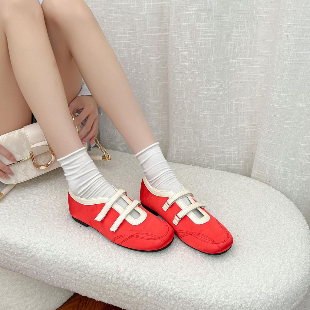 Ballet Shoes Single Shoes Satin Shallow Mouth Women's Shoes 2025 Summer New Casual Style Korean Niche Shoes Children's Design Style