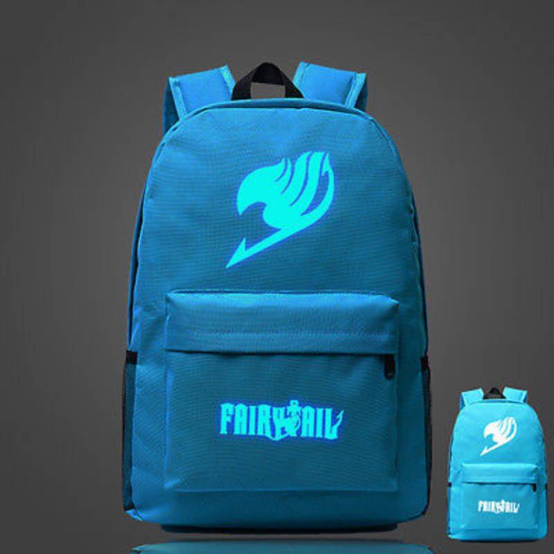 Fairy Tail Backpack Japanese Anime Canvas Travel Bag With Zipper For Teens