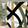 Abstract Black Shower Curtain Modern Minimalist Contemporary Geometric Line Neutral Bathroom Set Accessories Decor With