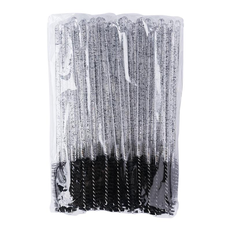 Einweg Kristallgriff Wimpernbürsten, Weiche Spiral-Mascara-Bürsten, Augenbrauenbürste, Wimpernverlängerungswerkzeug 50 Stück