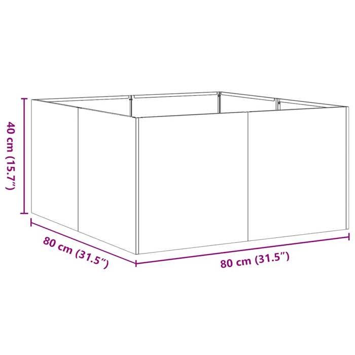 VidaXL Olive Green Planter 80x80x40 Cm Cold-Rolled Steel 860741