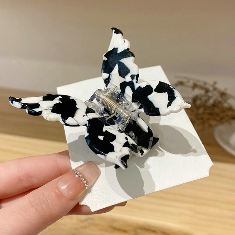 New Acetate Resin Hair Claw Sweet Butterfly Hairpin Clip Gradient Tie-Dye Colored Hair Accessories Barrettes Women Girls
