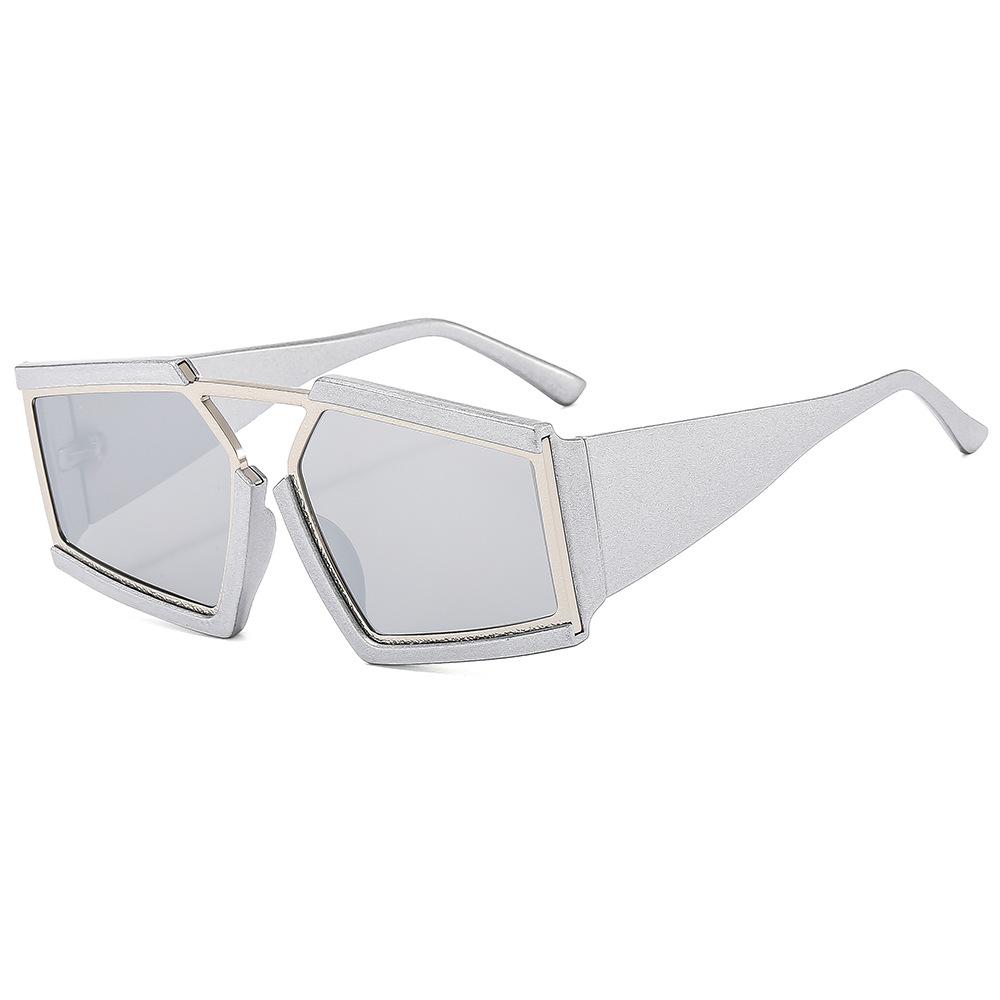 

Oversize Lrregular Square Sunglasses Women Vintage Mirror Shades Men Sun Glasses Uv400 Eyewear as picture