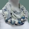Chiffon Material Gradient Shawl Pearl Bead Chain Beach Scarf Light Luxury Scarf  Women's