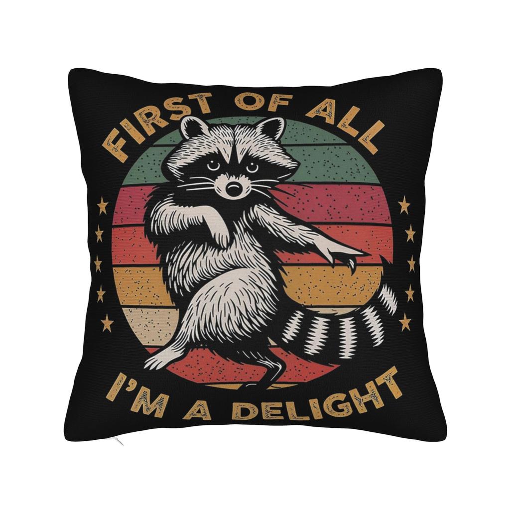 Prima di tutto SONO UN DELIZIOSO Divertente Procione Federe Cuscino Stuff Stampato Copricuscino Regalo Copricuscino Decorativo Sedia Multi-Taglia