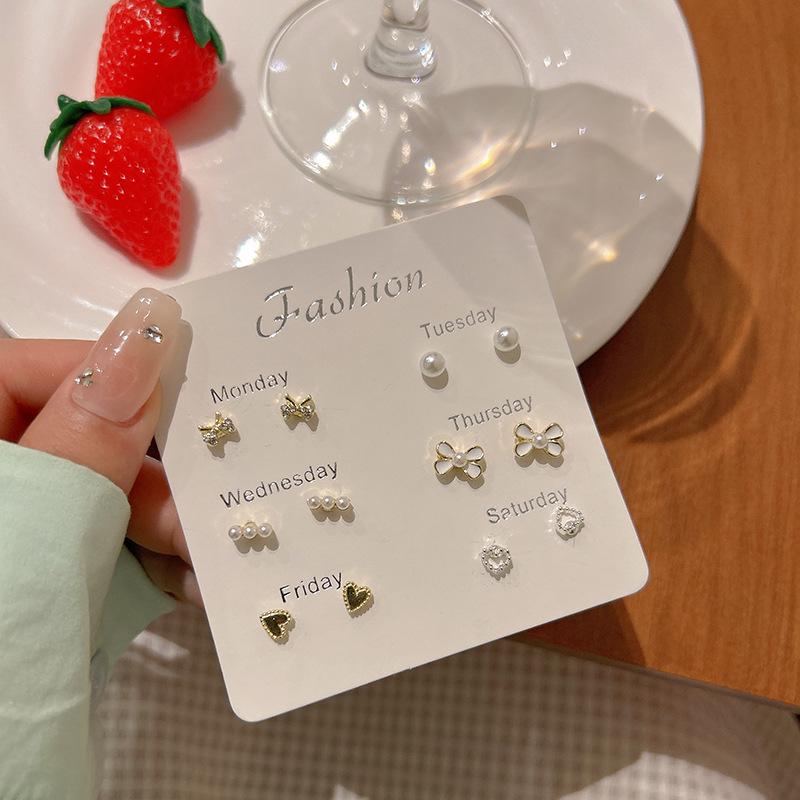 S925 Silver Needle Versatile Earrings Set – High-End, Light Luxury Forest Design for Women