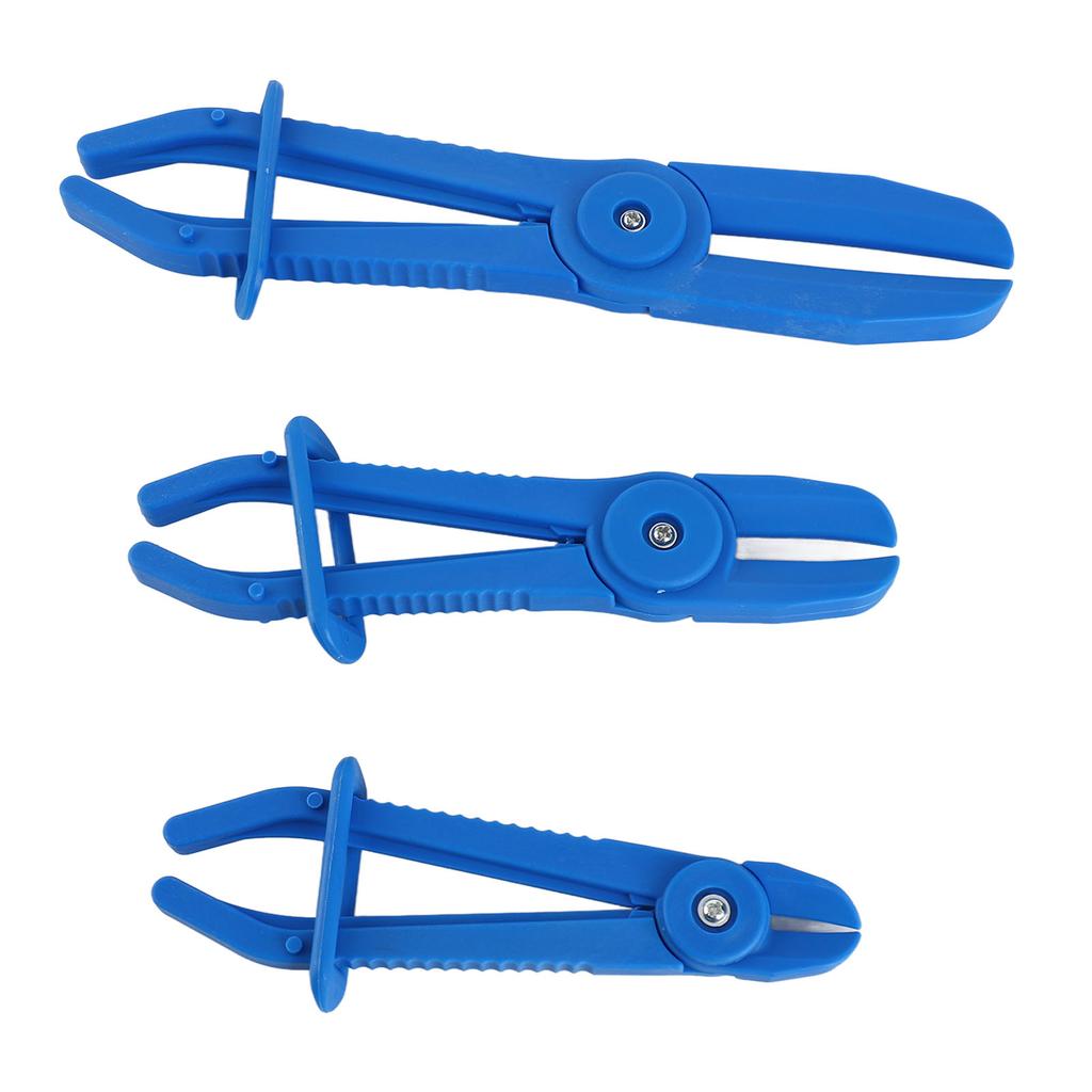 3PCS Flexible Hose Line Pliers Set Insulated Nylon Brake Fuel Hose Clamps Multiple Sizes Blue