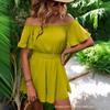 Womens 2025 Off-Shoulder Jumpsuit With Ruffle Detail Mid-Waist Straight Leg Crop Pants Lightweight Sweet Style