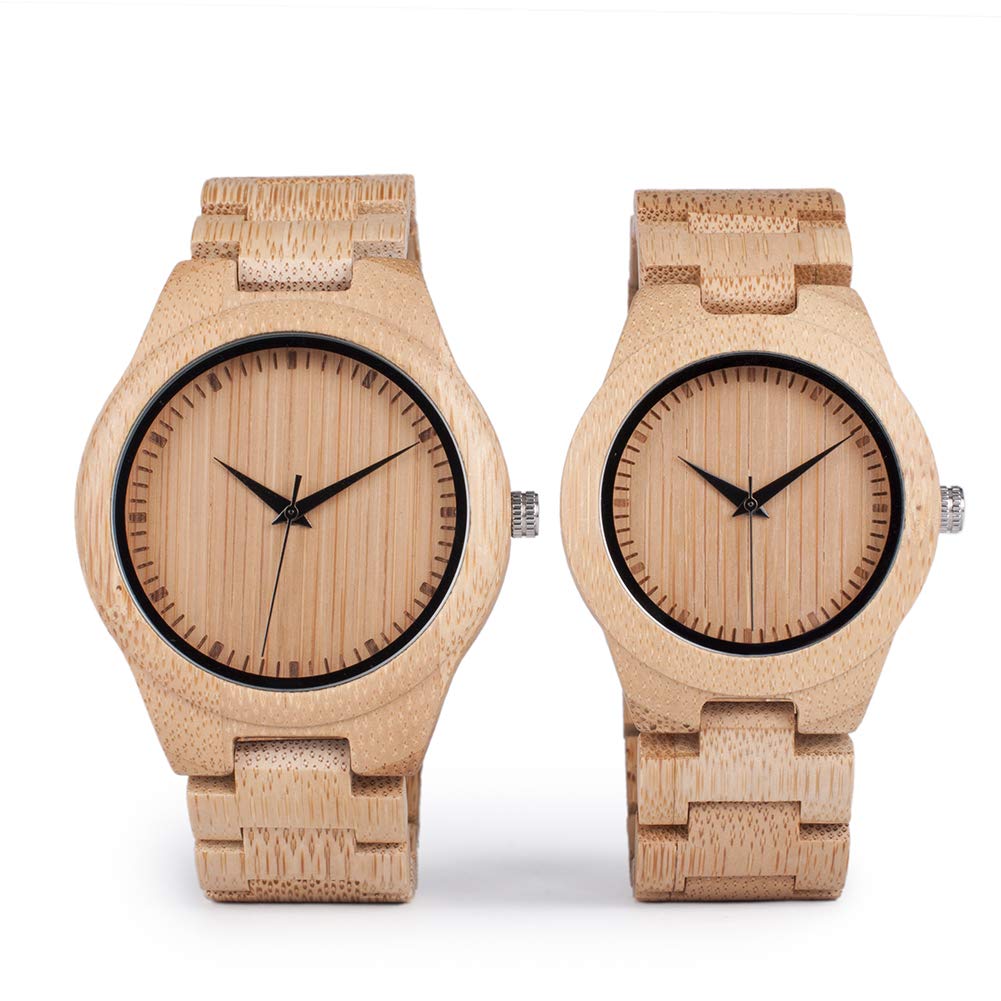 

BOBO BIRD Men s and Women s Handmade Bamboo Wood Wristwatch with Scale Quartz Lightweight Casual Sport Watch (Couple s)