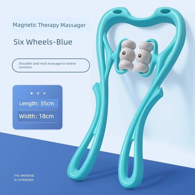 Neck Massager Manual Shoulder and Neck Massage Tool Neck Waist Back Neck Multifunctional Kneading Clip Scraper For Home Army Green