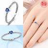 Original  Gold Plated CopperHeart Clover Zircon Beaded Stackable Ring 6-9 Size Women Valentine Daily Jewelry Gift