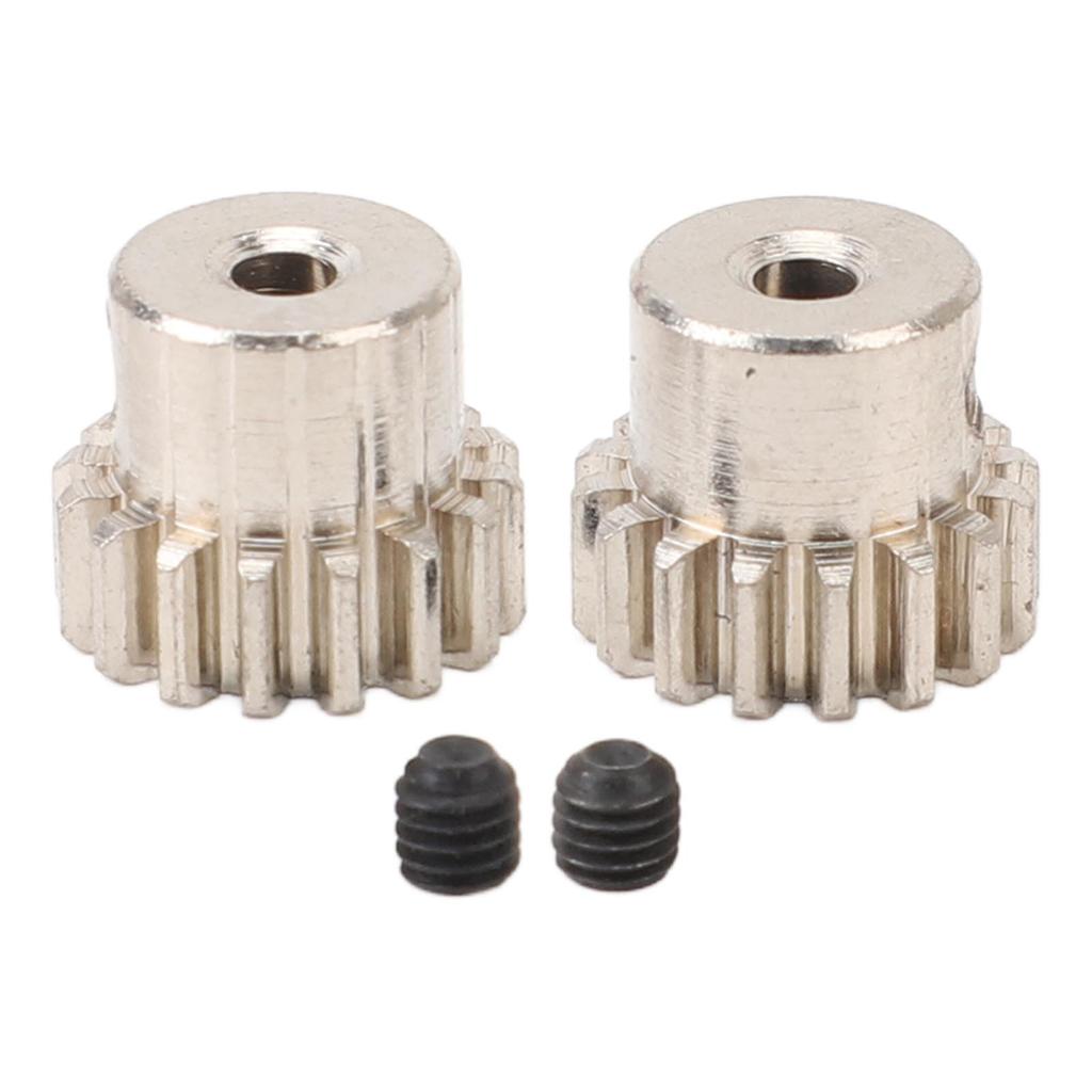 2Pcs RC Motor Gear Set M0.6 16T Precise Fit Low Noise Steel Pinion Motor Gears for 1/12 1/16 Remote 