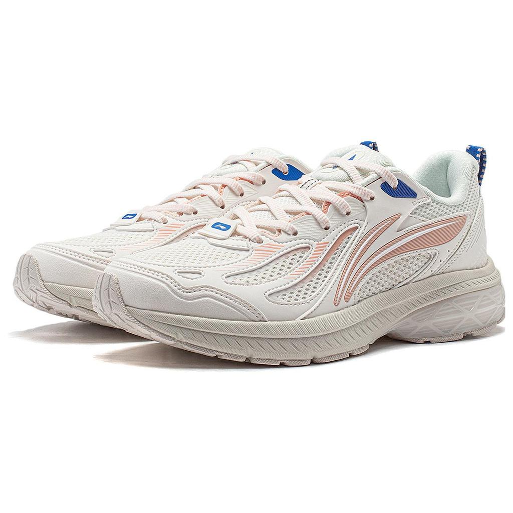New LiNing Shock Absorbers With Slip Resistant And Abrasion Resistant Properties Low Top Running Shoes Women's White Blue ARXT022-5