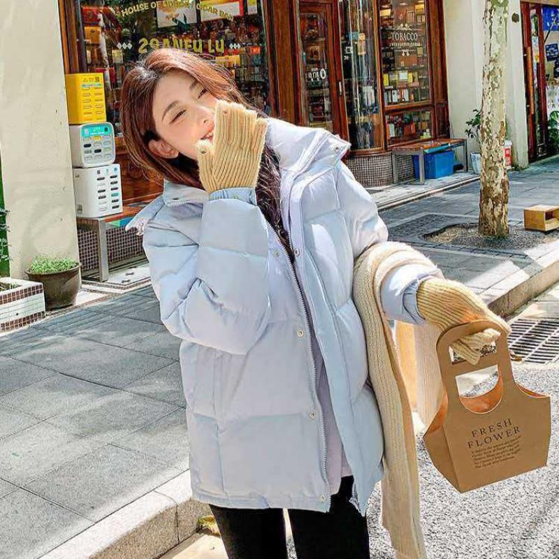 Couple Short Down Jacket Winter Thick Hooded Loose Fit