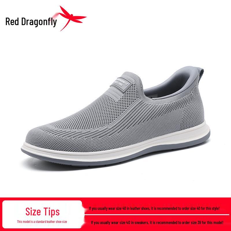 Red Dragonfly Men s Spring Slip-on Mesh Sports Casual Shoes - Breathable & Stylish 43
