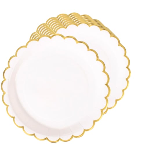 PRUNCRUN Stylish Disposable Paper Plates, Pack of 8, Cute Paper Plates, Perfect for Birthdays, Parties, Small Celebrations, Cherry Blossom Viewing, Ho